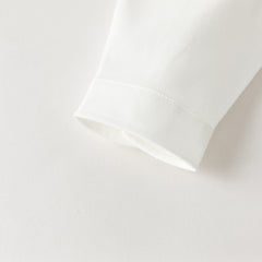 Dave&Bella Toddler Boys White Print Long Sleeve Soft Cotton Shirts