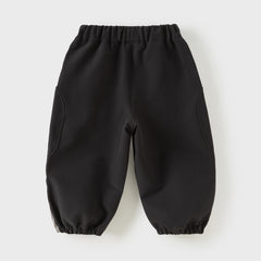Dave&Bella Toddler Boys Carbon Black Simple Versatile Soft Jogger Pants