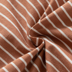 Dave&Bella Toddler Boys Navy/Brown Striped Cotton Casual Long Sleeve T-shirt