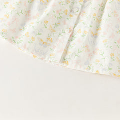 Dave&Bella Toddler Girls Beige Floral Print Cute Doll Collar Cotton Soft Shirts