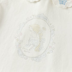 Dave&Bella Toddler Girls White/Yellow Doll Collar Cute Print Comfortable Casual T-shirts