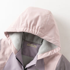 Dave&Bella Kid Girls/Boys Purple/Blue Fleece-lined Outdoor Hooded Jackets