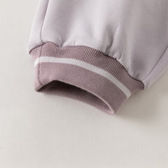 Dave&Bella Toddler Girls Purple/Dark Gray Rabbit Comfortable Outdoor Loose Pants