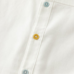 Dave&Bella Toddler Boys White Car Embroidery Cotton Soft Simple Style Shirts