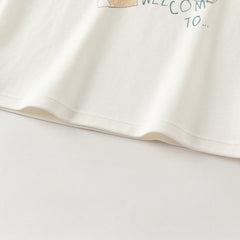 Dave&Bella Toddler Girls/Boys White Cozy Cotton Simple/Versatile T-shirts