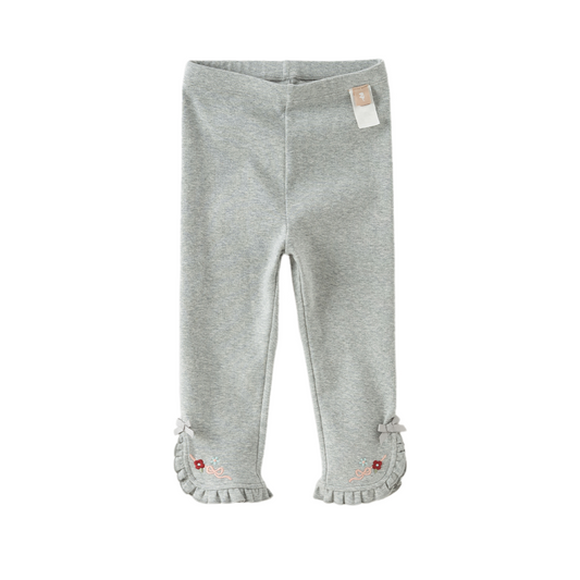 Dave&Bella Toddler Girls Gray/Beige Cute Soft Comfortable Lightweight Pants