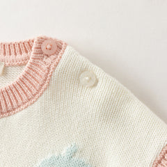 Dave&Bella Toddler Girls Pink Soft Strawberry Jacquard Knit Sleeveless Outwear Vests