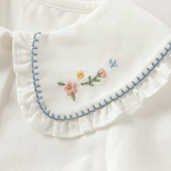 Dave&Bella Toddler Girls White/Pink Cotton Comfortbale Breathable Shirts