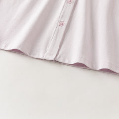 Dave&Bella Toddler Girls Purple/White Doll Collar Elegant Casual Comfortable T-shirts