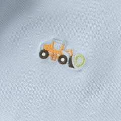 Dave&Bella Toddler Boys Blue Classic Simple Car Embroidery Soft Polos