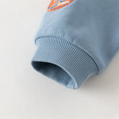 Dave&Bella Toddler Boys Blue Cozy Simple Versatile Round Collar Sweatshirts