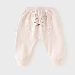 Dave&Bella Toddler Girls/Boys Pink/Grey Design Cute Print Capri Pants