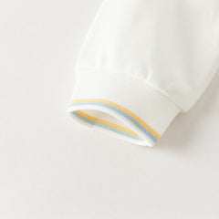 Dave&Bella Toddler Boys White Simple Versatile Comfortable Polos