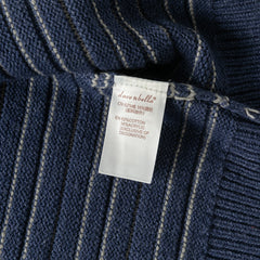 Dave&Bella Kid Boys Sea Blue Striped Classic Casual V-neck Versatile Cardigans