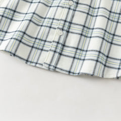 Dave&Bella Toddler Boys Blue White/Red Blue Plaid Cotton Comfortable Shirts