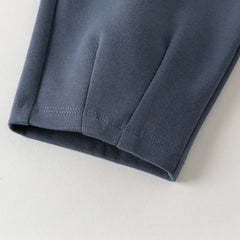 Dave&Bella Toddler Boys Blue Polo Collar Preppy Style Simple Pant Suits