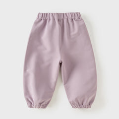 Dave&Bella Toddler Girls/Boys Purple/Navy Simple Versatile Soft Elastic Waist Jogger Pants