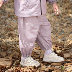 Dave&Bella Toddler Girls/Boys Purple/Navy Simple Versatile Soft Elastic Waist Jogger Pants