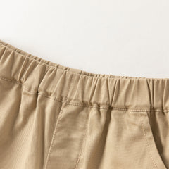 Dave&Bella Toddler Boys Khaki Simple Casual Loose Pocket Cargo Pants