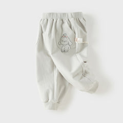 Dave&Bella Toddler Girls Grey/Purple Cute Print Comfortable Casual Soft Jogger Pants