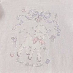 Dave&Bella Toddler Girls Purple Cute Sheep Print Cotton Soft Casual T-shirts