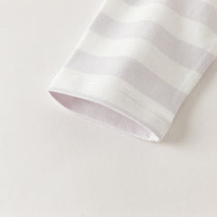 Dave&Bella Toddler Girls Pink White/Purple Striped Lovely Cotton Soft T-shirts