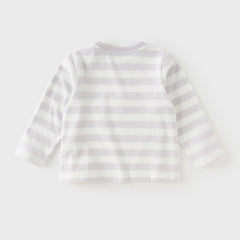 Dave&Bella Toddler Girls Pink White/Purple Striped Lovely Cotton Soft T-shirts