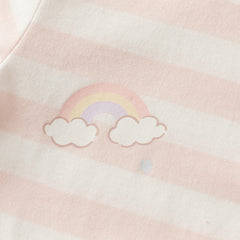 Dave&Bella Toddler Girls Pink White/Purple Striped Lovely Cotton Soft T-shirts