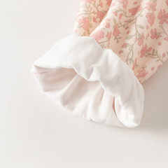 Dave&Bella Toddler Girls Pink Floral Doll Collar Cozy Cotton Pant Suits