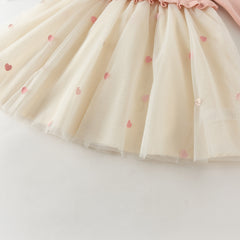 Dave&Bella Toddler Girls Pink Charming Print Doll Collar Party Soft Cozy Mesh A-line Dress