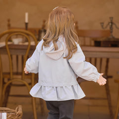 Dave&Bella Toddler Girls Purple Cute Bow Soft Outdoor Long Sleeve Hooded Jackets
