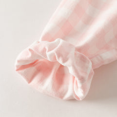 Dave&Bella Toddler Girls Pink White Plaid Sweet Doll Collar Soft Cotton Shirts