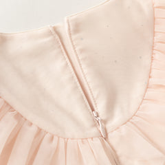 Dave&Bella Toddler Girls Pink Sweet Mesh Graduation Party A-line Dress(Wallet Bag)