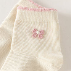 Dave&Bella Toddler Girls Pink White Soft Comfortable Leightweigh Socks