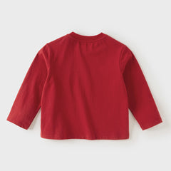 Dave&Bella Toddler Boys Red Car Print Cozy Cotton Casual Comfortable T-shirts