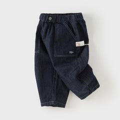 Dave&Bella Toddler Boys Denim Blue Classic Simple Versatile Jeans