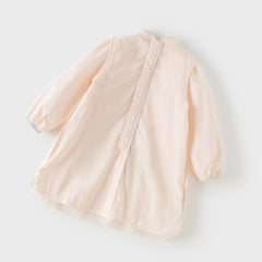 Dave&Bella Toddler Girls Pink Chinese-style Elegant Comfortable Mesh A-Line Dress