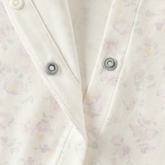 Dave&Bella Baby Girls Beige Floral Charming Cute Soft Cotton Rompers
