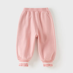 Dave&Bella Toddler Girls Pink/Light Gray Casual Comfortable Plain Pants