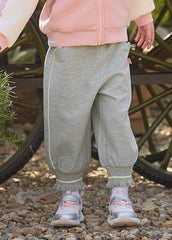 Dave&Bella Toddler Girls Pink/Light Gray Casual Comfortable Plain Pants