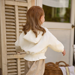 Dave&Bella Toddler Girls Beige Dress Style Simple Versatile Hooded Coats