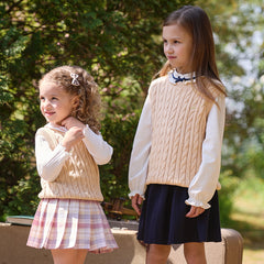 Dave&Bella Kid Girls Pink/Beige/Red/Navy Classic Cotton Soft Sleeveless Vests