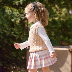 Dave&Bella Kid Girls Pink/Beige/Red/Navy Classic Cotton Soft Sleeveless Vests