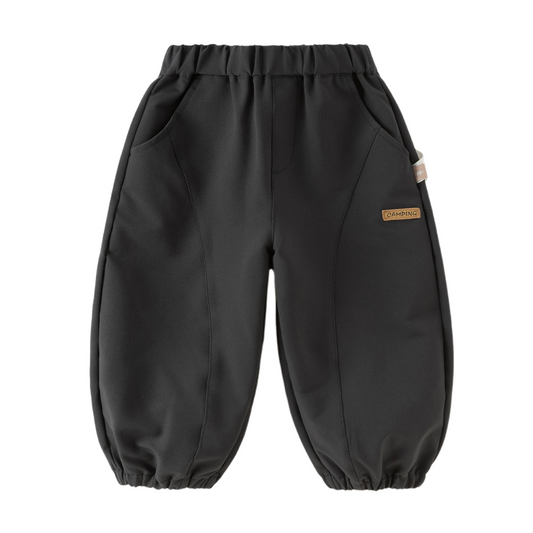 Dave&Bella Toddler Boys Dark Grey Simple Versatile Soft Jogger Pants
