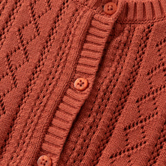 Dave&Bella Toddler Girls Red ruffle Hem Cozy Comfortable Cotton Cardigans