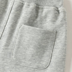 Dave&Bella Toddler Boys Light Grey Daily Simple Versatile Soft Pants