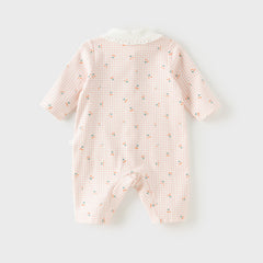 Dave&Bella Baby Girls Doll Collar Cherry Print Charming Cute Soft Comfortable Rompers