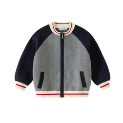 Dave&Bella Kids Boys Navy Classic Cotton Soft Long Sleeve Cardigans