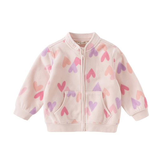 Dave&Bella Toddler Girls’ Fleece Jacket – Autumn 2025 New “Hug Jacket”
