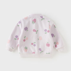 Dave&Bella Toddler Girls Multi-color&print Turtle Soft Fleece Jackets